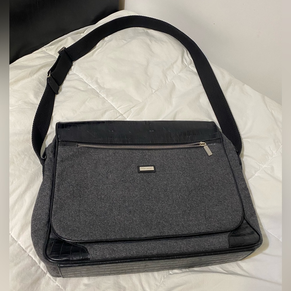 Canali Luxury Wool/Leather Travel/Messenger Bag